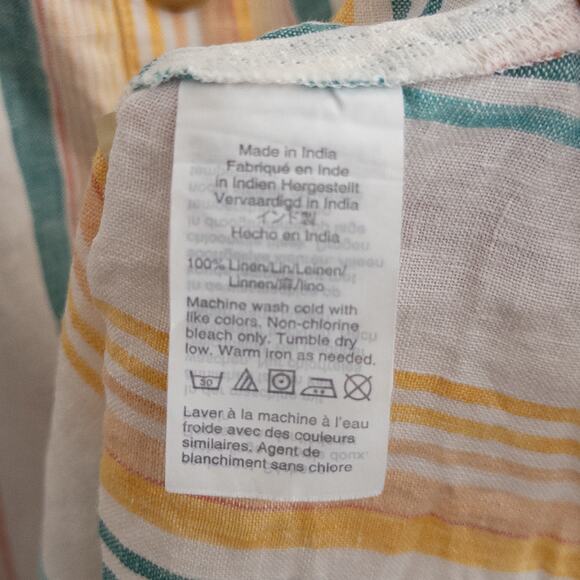 Madewell 100% Linen Striped Fitted-Bodice Midi Tank Sun Dress Size 2 - Picture 9 of 9